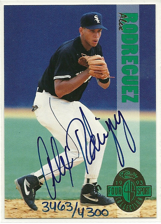 1993 Classic Four Sport Autographs #260A Alex Rodriguez/4300