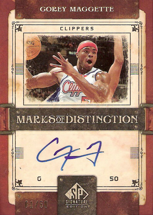 2006-07 SP Signature Edition Marks of Distinction #CM Corey Maggette