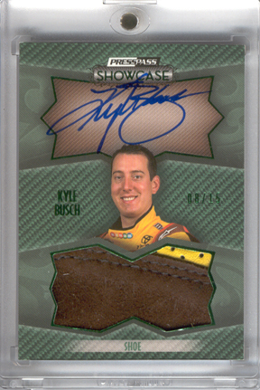 2010 Press Pass Showcase Prized Pieces Memorabilia Ink Green #PPIKB2 Kyle Busch Shoe