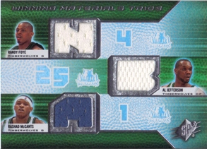 2008-09 SPx Winning Materials Trios #WMTJMF Randy Foye/Al Jefferson/Rashad McCants