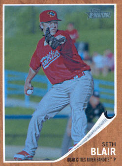 2011 Topps Heritage Minors Blue Tint #66 Seth Blair