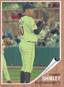 2011 Topps Heritage Minors Green Tint #69 Tommy Shirley