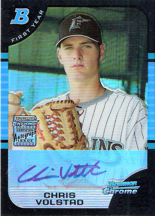 2005 Bowman Chrome Draft Refractors #176 Chris Volstad AU