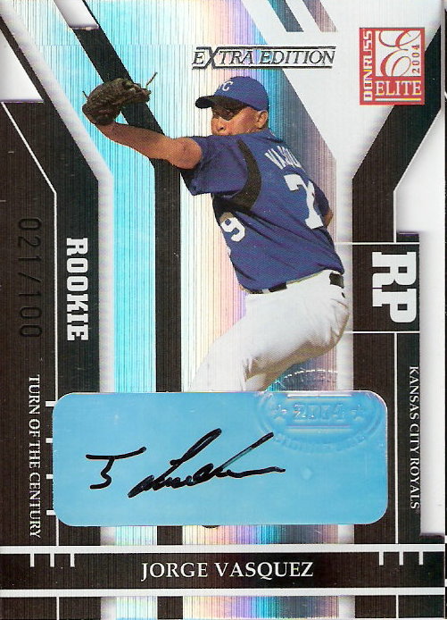 2004 Donruss Elite Extra Edition Signature Turn of the Century #256 Jorge Vasquez ROO/100