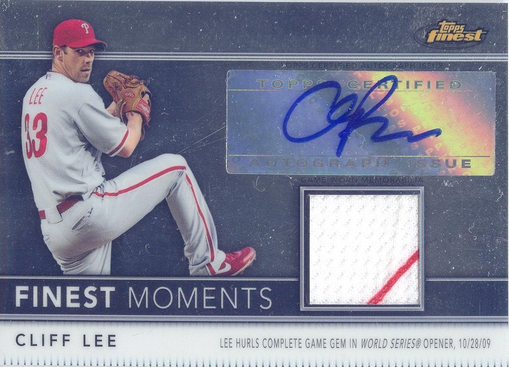 2011 Finest Moments Relic Autographs Refractors #FMA5 Cliff Lee   / 274