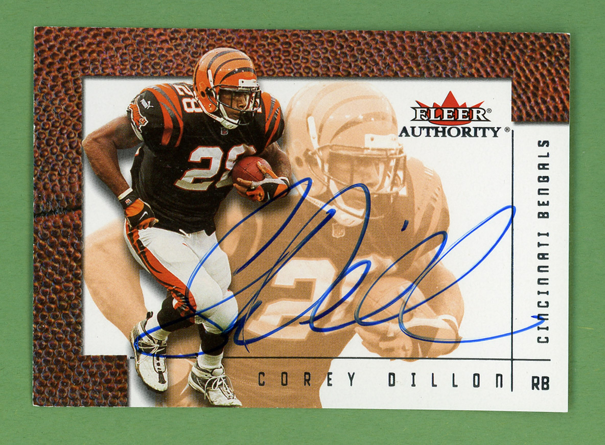 2001 Fleer Authority Autographs #8 Corey Dillon/500*