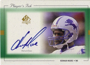 1999 SP Authentic Player's Ink Green #HMA Herman Moore