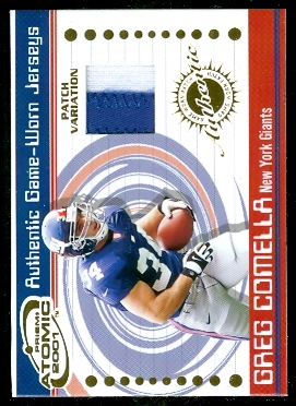2001 Pacific Prism Atomic Jersey Patches #53 Greg Comella