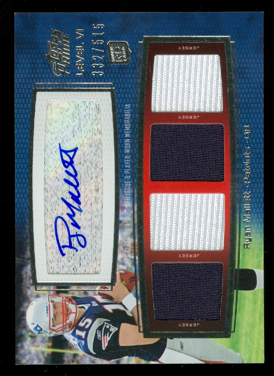 2011 Topps Prime Autographed Relics Level 6 #PVIRM Ryan Mallett/515