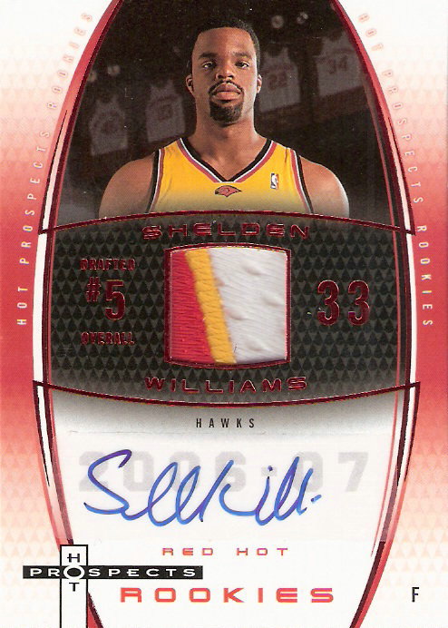 2006-07 Fleer Hot Prospects Red Hot #64 Shelden Williams JSY AU