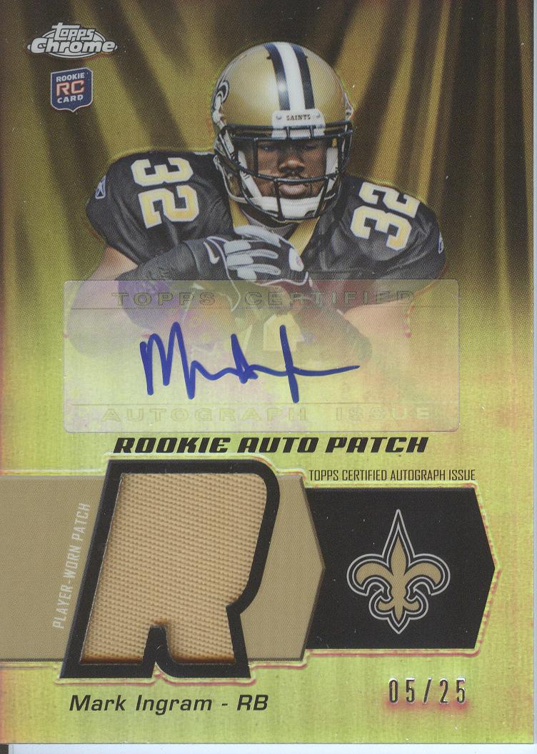 2011 Topps Chrome Rookie Autographs Patch #MI Mark Ingram