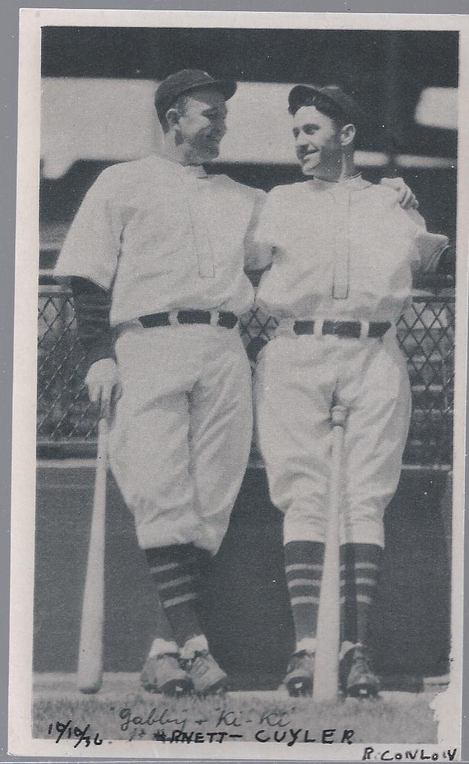 1936 National Chicle Fine Pen Premiums R313 #91 G. Hartnett/K. Cuyler