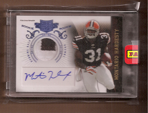 2010 Panini Plates and Patches Rookie Prime Signatures Nameplate #227 Montario Hardesty