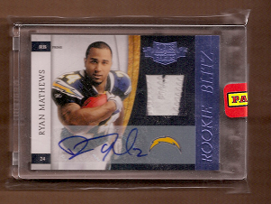 2010 Panini Plates and Patches Rookie Blitz Autograph Materials Prime #18 Ryan Mathews