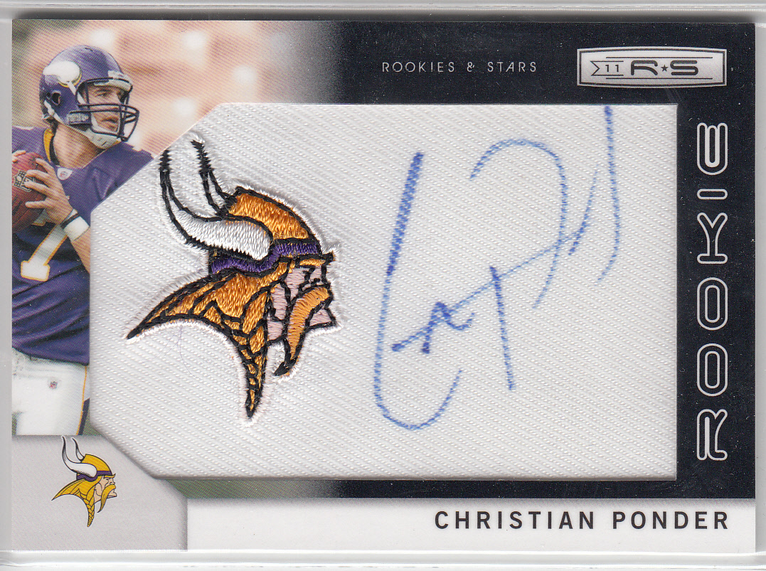 2011 Rookies and Stars #280 Christian Ponder AU RC