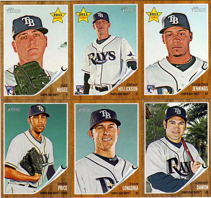 2011 Topps Heritage Tampa Bay Rays Hobby Baseball Team Set w/ Jeremy Hellickson RC