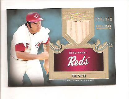 2011 Topps Tier One Top Shelf Relics #TSR19 Johnny Bench