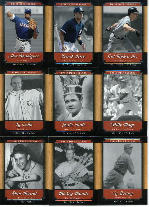 2001 Upper Deck Legends Hobby Baseball Complete Base Set of 90 Cards