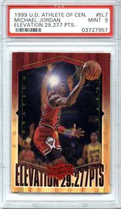 1999 Upper Deck Athlete of the Century #EL7 Michael Jordan PSA Mint 9 Elevation 29,227pts NICE