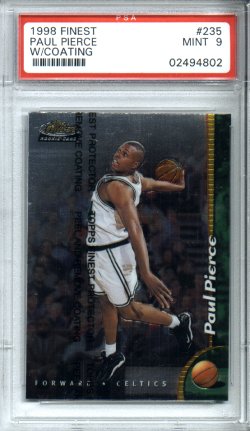 1998-1999 Topps Finest Basketball #235 Paul Pierce PSA Mint 9 ROOKIE Boston CELTICS NICE!!!
