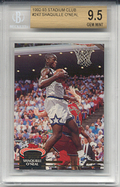 1992-93 Stadium Club Shaquille O'Neal Rookie #247 (BECKETT GRADED GEM MINT 9.5)