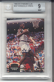 1992-93 Stadium Club Shaquille O'Neal Rookie #247 (BECKETT GRADED MINT 9)