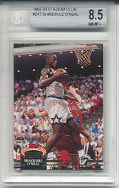 1992-93 Stadium Club Shaquille O'Neal Rookie #247 (BECKETT GRADED NRMT-MINT+ 8.5)