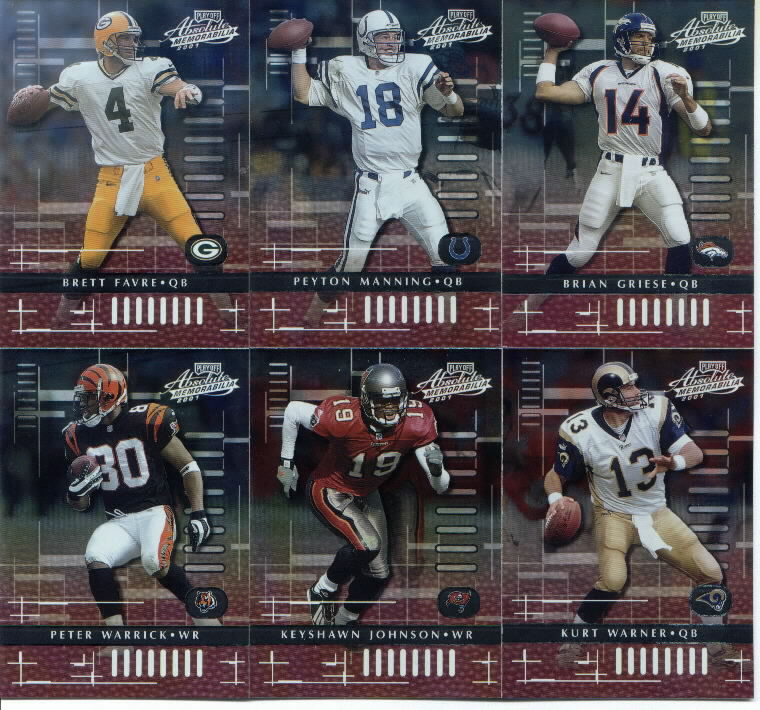 2001 Playoff Absolute Memorabilia Base Set of 100 Cards