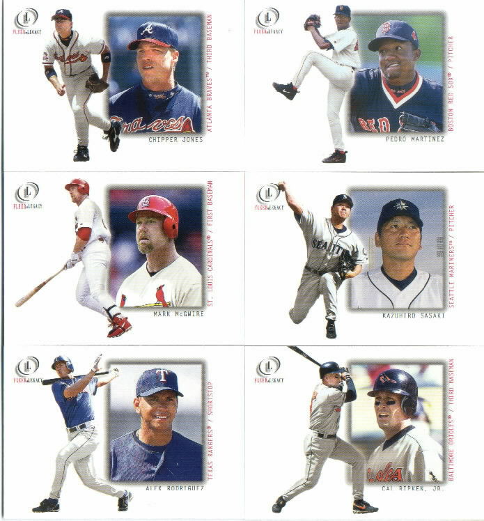 2001 Fleer Legacy Base Set of 90 Cards