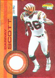 2001 Pacific Invincible Red #51, Darnay Scott /750 JSY