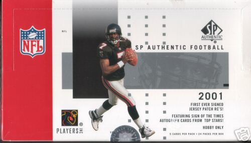 2001 Upper Deck Sp Authentic Football Factory Sealed Hobby Box (Possible Rookies : Ladainian Tomlinson, Steve Smith, Drew Brees, Rudi Johnson and many others) (Very Hard to Find Box)