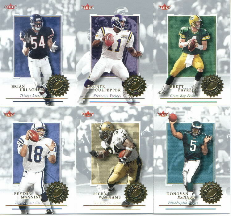 2001 Fleer Authority Football Complete Base Set of 100 Cards