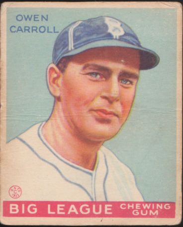 1933 Goudey #72 Owen Carroll RC