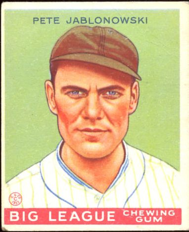 1933 Goudey #83 Pete Jablonowski RC