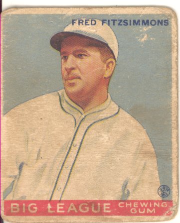 1933 Goudey #130 Fred Fitzsimmons POR RC
