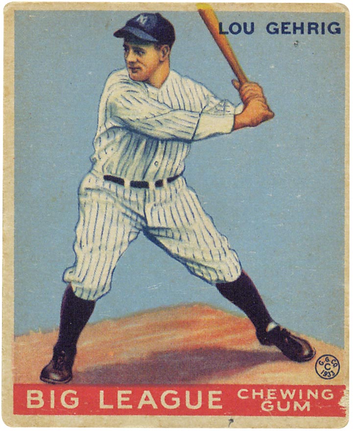 1933 Goudey #160 Lou Gehrig RC