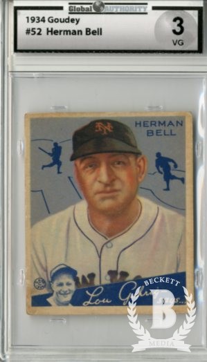 1934 Goudey #52 Herman Bell RC