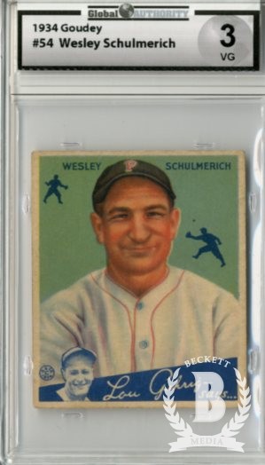 1934 Goudey #54 Wesley Schulmerich RC