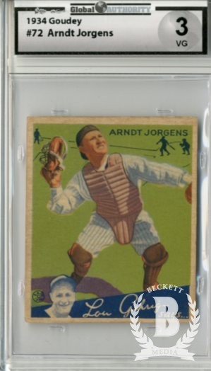 1934 Goudey #72 Arndt Jorgens RC