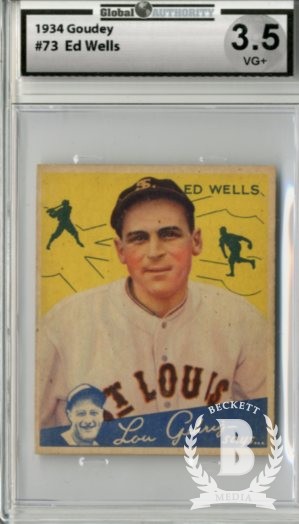 1934 Goudey #73 Ed Wells RC