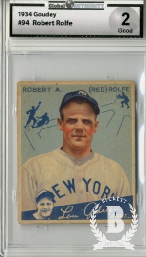 1934 Goudey #94 Red Rolfe RC