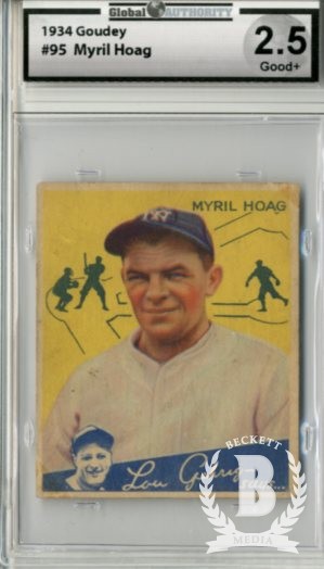 1934 Goudey #95 Myril Hoag RC