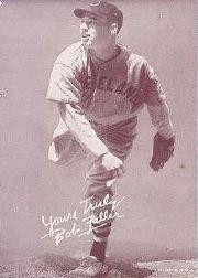 1939-46 Exhibits Salutation #15B Bob Feller/Yours Truly/(pitching pose)