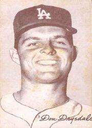 1947-66 Exhibits #65A Don Drysdale Portrait/(circa 1960-61)