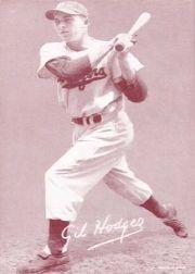 1947-66 Exhibits #99A Gil Hodges/(Brooklyn cap)/(has been reprinted)