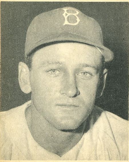1948 Bowman #43 Bruce Edwards RC