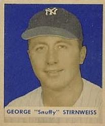 1949 Bowman #165 Snuffy Stirnweiss