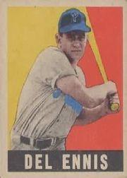 1949 Leaf #49 Del Ennis RC