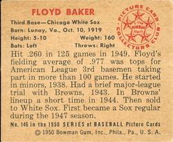 1950 Bowman #146 Floyd Baker back image