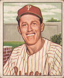 1950 Bowman #205 Mike Goliat RC